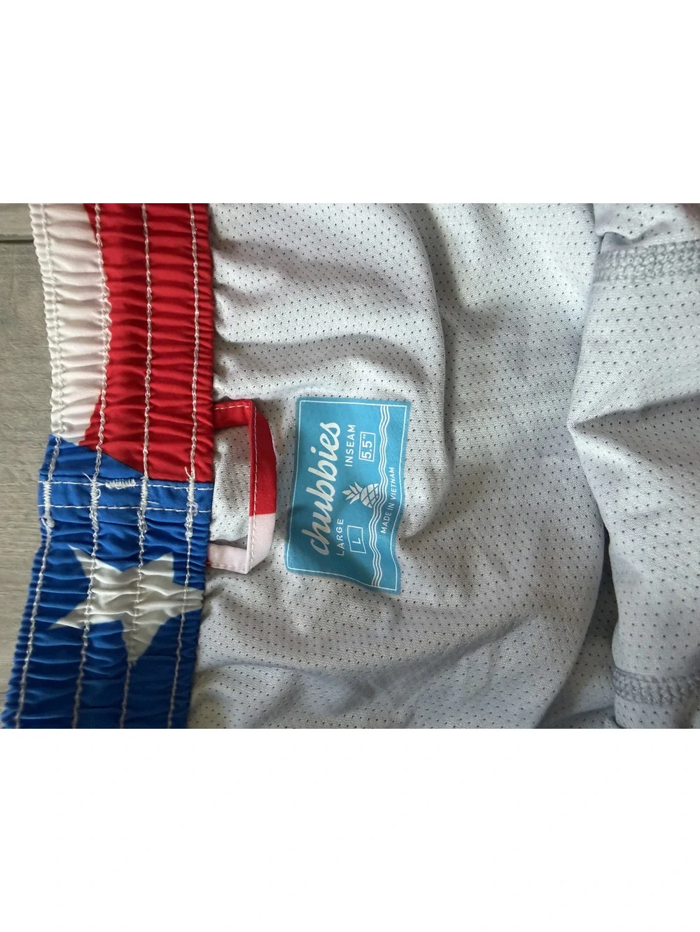 Chubbies The Eagle Scouts Patriotic American Flag Classic Lined Swim Trunk Large